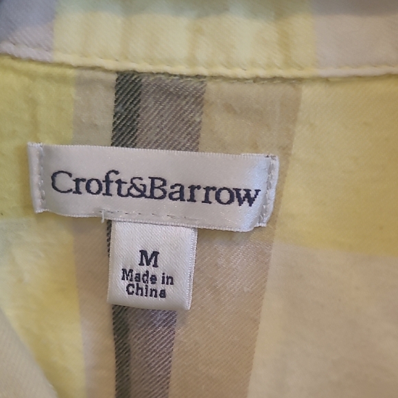 Croft & Barrow Yellow & Grey Plaid Shirt - Picture 5 of 7